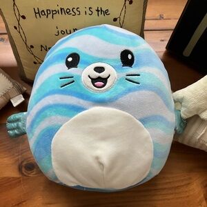 Squishmallows Blue and White Seal Plush